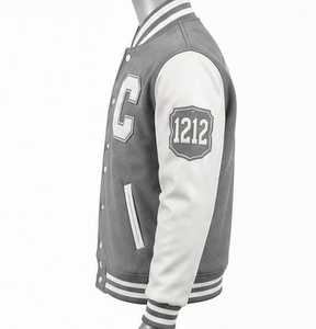 Men's Varsity Jacket With White Letter Embroidery Front Regular Fit - Product Image 2