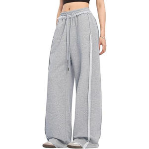 Pantalon de survêtement unisexe ample à jambe large, coupe décontractée, style streetwear, impression de logo personnalisé, broderie, fournisseur OEM - Product Image 2