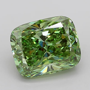 Diamante de corte cojín, cultivado en laboratorio, color verde fantasía, piedra suelta para la elaboración de joyas. - Product Image 1