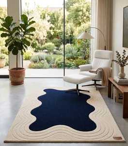 Tapis fait main à usage domestique avec motif floral personnalisé, tapis en laine sculpté à la main - Product Image 6