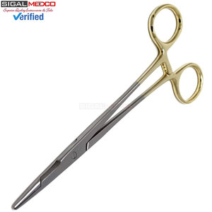 Portaagujas Olsen Hegar SIGAL MEDCO con mango dorado SM-SR-0316 de 5.5 pulgadas, acero inoxidable alemán de primera calidad, manual, para cirugía. - Product Image 3