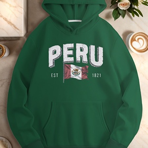 PERU tipografía vintage con bandera sudaderas casual de mujer - Product Image 2