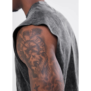 Acid Wash Muscle Solid Men's Sleeveless Quick Dry Breathable Gym Workout Tank Top Custom Fitness Clothing for Bodybuilding - Product Image 6