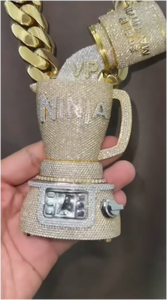 จี้เงินแท้ 925 รูปทรงมิกเซอร์แบบกำหนดเองได้ ประดับเพชรโมอิสซาไนต์ทรงบริลเลียนท์ ดีไซน์ฮิปฮอป 3 มิติ พร้อมสร้อยขนาดใหญ่สำหรับทุกเพศ - Product Image 4