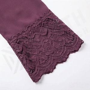 2025 OEM Kimono Abaya pour femmes musulmanes, en tissu polyester épais, doux et très extensible, col en V, manches longues, pour fêtes, Ramadan, mariages - Product Image 5