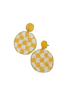 Pendiente de calabaza de Halloween rosa con bordado de elección elegante en estilo elegante y bonito con joyería de cuentas de semillas hechas a mano de La India - Product Image 5