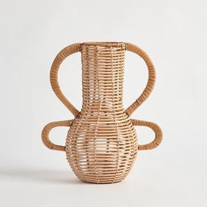Décorations de centre de table en rotin naturel tressé, style farmhouse, vase porte-fleurs - Product Image 4
