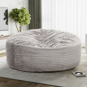 Poltrona Sacco Oversize in Memory Foam Grigio Chiaro, Rivestita in Tessuto, per Soggiorno - Product Image 1