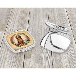 Otterhound Flowers Miroir de maquillage de voyage compact Miroir décoratif de poche pliant pour femmes et filles Cadeau - Product Image 3