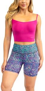 He She Wears Women's Low Waist Floral Print Knitted Spandex Activewear Shorts Regular Fit Drawstring <b>Elastic</b> Waist Quick Dry - Product Image 5