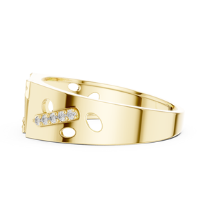 Bague pour homme en diamant de laboratoire CROWNLINE, or jaune 18 carats plaqué rhodium, style minimaliste, luxe, mariage, fiançailles, soirée, quotidien - Product Image 2