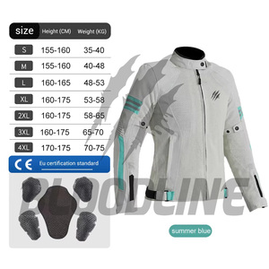 Women's <b>Summer</b> Blue <b>Motorcycle</b> <b>Jacket</b> Full Sleeve Breathable CE Certified With Armor Pads Included - Product Image 3