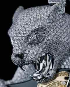 Colgante de Pantera de Plata de Ley 925 con Moissanita, Amuleto de Animal, Joyería Brillante Redonda, Regalo - Product Image 1