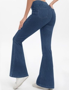 Pantalones de mezclilla Oxford elásticos de corte recto, estilo americano, negros, transpirables, desgastados, de cintura media, para mujer, ideales para el verano. - Product Image 6