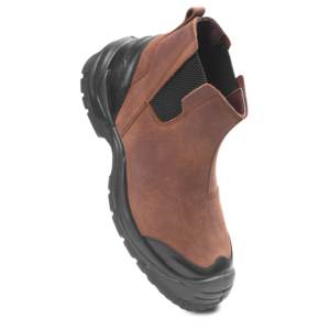 Zapatos de Seguridad Sin Cordones de Cuero Nubuck Premium para Hombre, Puntera de Acero, Calzado de Trabajo Industrial de Fábrica |   Suave y Cómodo, Largo - Product Image 3