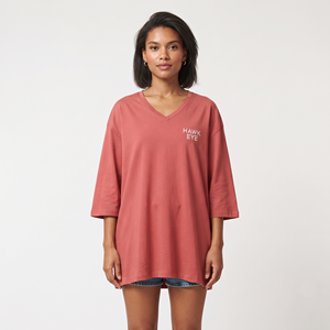 Wholesale Women's Long Sleeve Oversized V Neck Cotton T Shirt Relaxed Fit Casual Drop Shoulder Custom Pullover <b>Top</b> - Product Image 5