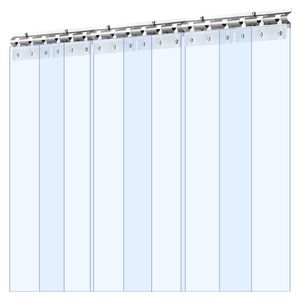 Tenda a Strisce in PVC Trasparente 84 Altezza x 36 Larghezza x 0,08 Spessore, 6 Pezzi, Isolamento Termico per Congelatori, Garage e Porte - Product Image 2