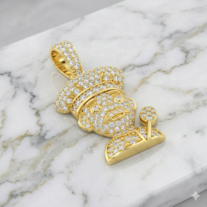 Hip Hop Trendy 925 Silver Rhodium Plated Custom Pillsbury Chef Natural Diamond Iced Party Wear <b>Pendant</b> Fashionable Charm Gift - Product Image 3