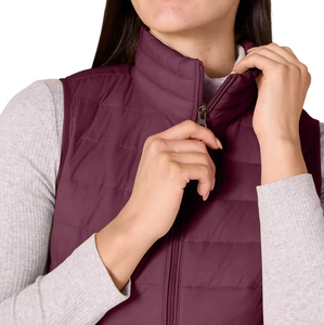 Chaleco acolchado personalizado para mujer con cremallera frontal, cuello alto, transpirable, para uso en exteriores, talla adulta. - Product Image 6