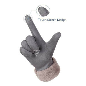 Nouveauté 2026 : Gants en Laine Personnalisables pour Femme, Décoration Nœud Papillon, Poignets Moelleux, Doublure Fourrure – Gants d'Hiver Chauds en Promotion - Product Image 5