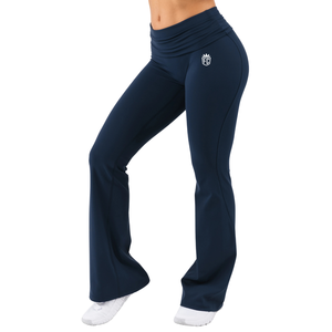 กางเกงเลกกิ้งเอวสูงทรงขาบานสำหรับผู้หญิง ผ้าเนื้อยืด กระชับสัดส่วน เหมาะสำหรับโยคะ ออกกำลังกาย ฟิตเนส ควบคุมหน้าท้อง ใส่สบาย กระชับรูปร่าง - Product Image 2