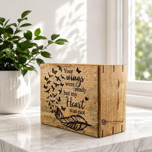 Natural Wooden Urn <b>Box</b> Engraved <b>Memorial</b> Keepsake Cremation Urn for Human or Pet Ashes Vietnam Made - Product Image 4