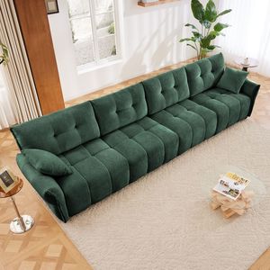 Divano Moderno a 4 Posti in Ciniglia Premium con Struttura in Legno Massello e Cuscini ad Alta Resilienza per Soggiorni, Uffici e Sale Relax - Product Image 1