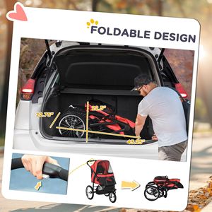 Adjustable Canopy Pet Stroller for <b>Small</b> and Medium Dogs with Safety Tether and Storage <b>Basket</b> Red Pet Carriers - Product Image 6