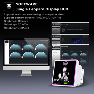 Ordinateur de jeu Jungle Leopard Proflow SE avec écran LCD 4 pouces, thèmes personnalisés, construction de PC DIY, refroidisseur de processeur, ventilateur ARGB 360 - Product Image 4