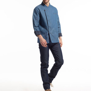 Ensemble de vêtements de travail de chef haut de gamme pour le personnel de cuisine des restaurants, veste professionnelle à manches longues en polyester/coton, pantalon, tablier, restauration - Product Image 2