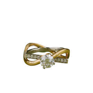 แหวนเพชรโมอิสเพชรกะรัต1.15มีสไตล์ตั้งค่าแบบง่ามชุบโรเดียมโทนคู่925สีเงินสเตอร์ลิงอินเทรนด์ขายส่งเครื่องประดับ - Product Image 3