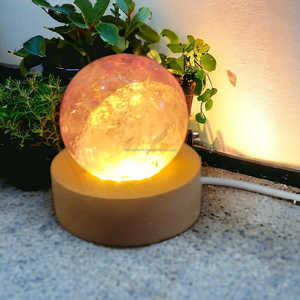 Lampe de nuit sphérique en agate et quartz rose, qualité supérieure, vente en gros, décoration de méditation Reiki, guérison naturelle - Product Image 4