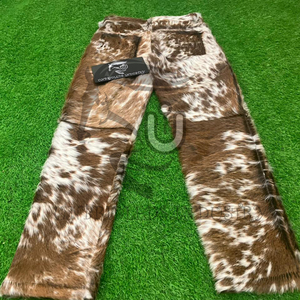 UNBRIDLEDS INDUSTRY 2026 Pantalon évasé unisexe en cuir véritable de vachette pleine fleur pour homme, hiver, audacieux, élégant, coupe cloche, élastique - Product Image 4