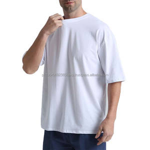 Camisetas Extra Grandes de Algodón 100% Pesado con Hombros Caídos para Hombre, Ropa de Talla Grande, Camisetas de Manga Corta, Ropa de Calle de Verano - Product Image 4