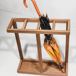 Porte-parapluies en bois à 4 fentes pour garder plusieurs parapluies séparés et faciles d'accès, fabriqué à la main en Inde - Product Image 1