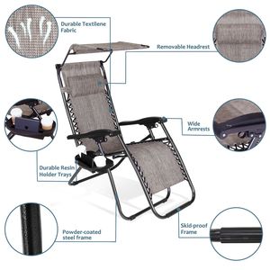 Sedia da Spiaggia Moderna Leggera Pieghevole in Tela Oxford per Esterni Giardino Parco Camera da Letto Pesca con Struttura in Metallo Resistente - Product Image 5