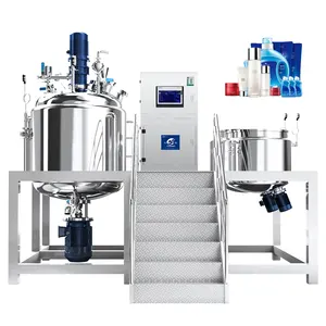 Hydraulic Lifting Vacuum Emulsifying Emulsifier Mixer Cosmetics Production Equipment With High Shear Blender
