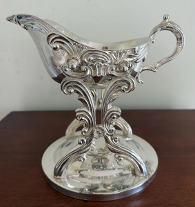 Crisol de metal plateado pulido clásico con asa, base de pedestal con adornos ornamentados, quemador de incienso de latón hecho a mano de primera calidad - Product Image 4