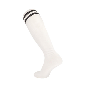 Chaussettes de football mi-hautes rayées respirantes en tricot pour adultes, vêtements de sport, blanc, noir, rouge, jaune, bleu - Product Image 6