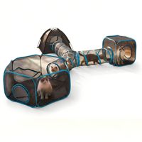Parc pour animaux de compagnie modulaire pliable 4 en 1 avec tunnel, tente portable pour chat et chien, cage intérieure pour animaux de compagnie