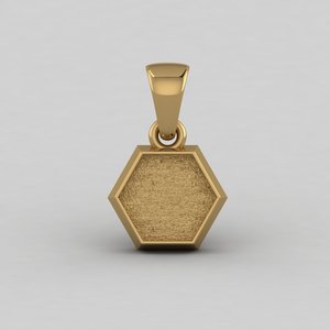 High Quality <b>Solid</b> 925 <b>Silver</b> 14K Gold Plated 10mm Hexagon Blank Bezel Cup Charm Pendant Cabochon Setting DIY Jewelry Finding - Product Image 1