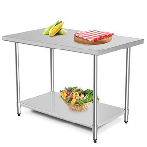 Tavolo da Lavoro Commerciale in Acciaio Inox 304 - 30 x 48 Pollici, Tavolo per Preparazione Cucina - Product Image 1