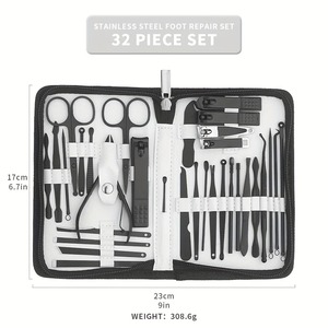 Juego de herramientas de manicura de 32 piezas, kit de cortaúñas y pinzas para cutículas, kit profesional de cortaúñas para pedicura, herramientas para decoración de uñas - Product Image 5