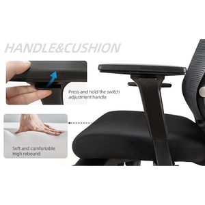 Ergonomic Home Office <b>Desk</b> Chair with Lumbar Support Headrest Flip-Up Arms Height Adjustable Rocking High Swivel - Product Image 4