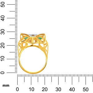 Designer Tiger Head <b>Ring</b> with Diamond Pavé and Green Gemstone Eyes Yellow Gold Animal Statement <b>Ring</b> Luxury Fine Jewelry <b>Man</b> - Product Image 5