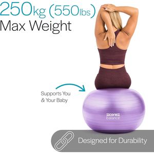 Pompa ad aria Core Balance per esercizi di yoga prenatali, pilates e maternità, serve anche come sedia da ufficio e palla da yoga per uso domestico e in ufficio - Product Image 4