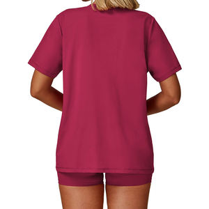Custom Drop Shoulder T-Shirt Women Streetwear Cotton <b>Dress</b> Plain Women's T-Shirts Long for <b>Loose</b> Oversized Tshirt Women - Product Image 4