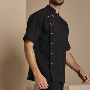 Tunique de salon de coiffure pour hommes, uniforme de coiffeur, tunique de massothérapeute - Product Image 6