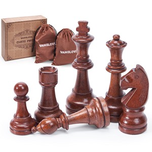 Jeu d'échecs et de dames en bois de pin avec tiroir de rangement - Vente en gros, jeu de société éducatif, design moderne du milieu du siècle - Product Image 6