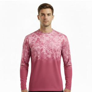 New Wholesale Men's Long Sleeve Pink Sublimation Fishing Shirt with Quick Dry UPF 50 Protection Print Pattern - Product Image 2